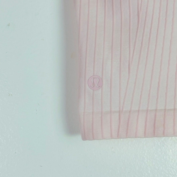 New Lululemon Ebb to Street Cropped Tank Top Rib Map Strawberry Milkshake Sz 4 - Picture 6 of 10